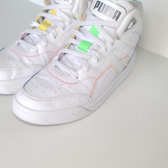 Puma Backcourt Mid Rainbow white sneaker size 10.5 - Picture 7 of 8